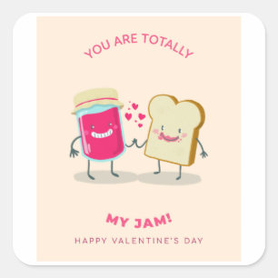 Du bist ganz mein Jam Happy Valentine Quadratischer Aufkleber