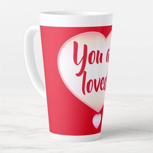 Du bist geliebt! Latte Tasse (Linke Ecke)
