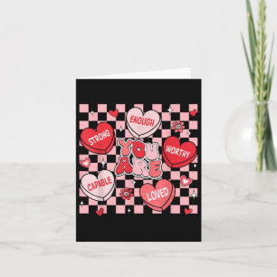 Du bist geliebt, würdig genug Candy Heart Lehrer V Karte