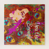 Du bist genug Abstrakte Kunst | Frauen mit Feather Puzzle (Horizontal)