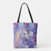 Du bist genug Erinnerung Regenbogen Einhorn Tasche (Rückseite)
