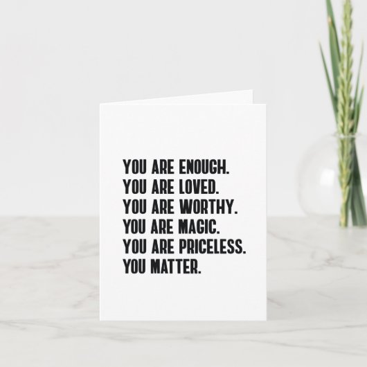 Du bist genug geliebt würdigen Zauberpreis Karte (Vorderseite)