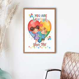 Du bist genug individuelles Autism illustriertes P Poster