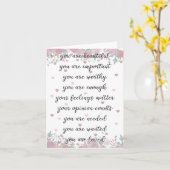 Du bist genug Karte (Gelbe Blume)