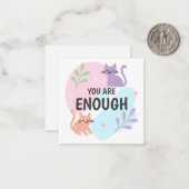 Du bist genug Katzennachweis. Mitteilungskarte (Vorderseite/Rückseite Beispiel)