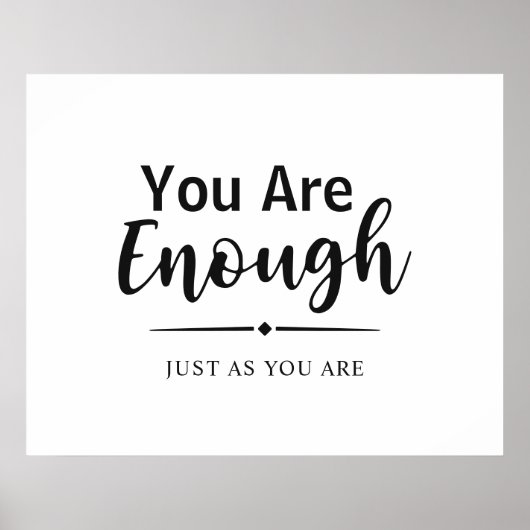 Du bist genug | Minimalistisches Inspirationsangeb Poster (Vorne)