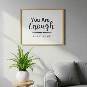 Du bist genug   Minimalistisches Inspirationsangeb Poster