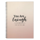 Du bist genug | Pastellrosa Motivierend Zitat Notizblock (Vorderseite)
