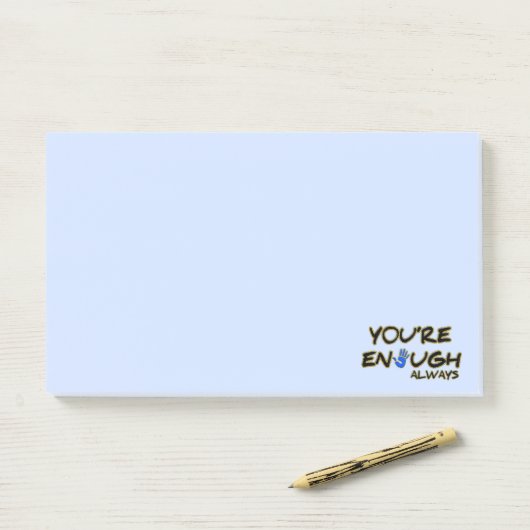 Du bist genug post-it klebezettel (Auf Schreibtisch)