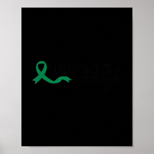 Du bist genug psychische Gesundheit grünes Band Se Poster (Vorne)