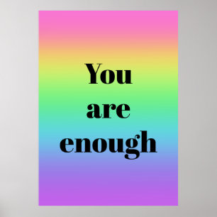 Du bist genug Regenbogenplakat Poster