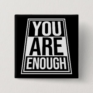 Du bist genug Selbstliebe Motivationszitat-Logo Button
