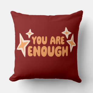 Du bist genug Selbstliebe Motivationszitat-Logo Kissen