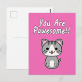 Du bist glücklich! Gray Tabby Cat Postkarte (Vorne/Hinten)