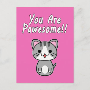 Du bist glücklich! Gray Tabby Cat Postkarte