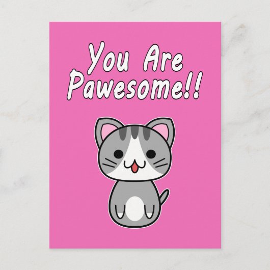 Du bist glücklich! Gray Tabby Cat Postkarte (Vorderseite)