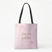 Du bist Gold | Rosa ästhetisches florales Design