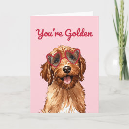 Du bist Golden Puppy Watercolor Valentinstag Feiertagskarte