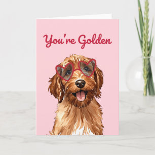 Du bist Golden Puppy Watercolor Valentinstag Feiertagskarte