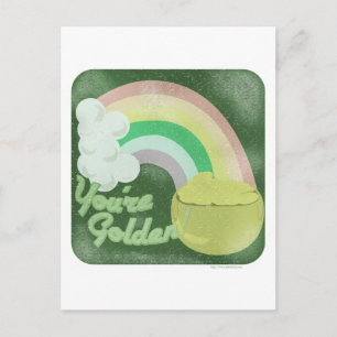 Du bist golden! Vintage-Stil Postkarte