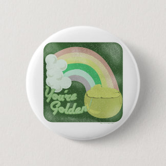 Du bist golden! Vintager Stil Button