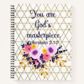 Du bist Gottes Meisterwerk Bibelverse Christlich Notizblock (Vorderseite)