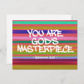 Du bist Gottes Meisterwerk Ephesians Zitat Postkarte (Vorne/Hinten)