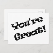 Du bist großartig postkarte (Vorne/Hinten)