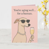 Du bist gut alt... Für einen lustigen Hund Karte (Gelbe Blume)