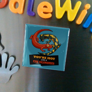 Du bist heiß wie ein Feuerwehrsalamander Funny Car Magnet