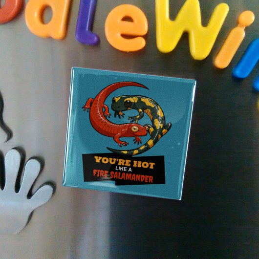 Du bist heiß wie ein Feuerwehrsalamander Funny Car Magnet