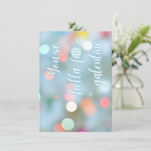 Du bist Hella Fine, Galentine! Karte (Stehend Vorderseite)