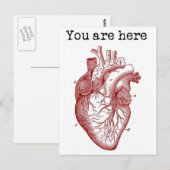 Du bist hier in meinem Herzen Postkarte (Vorne/Hinten)