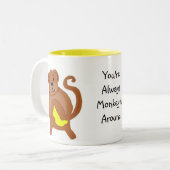 Du bist immer der Affe. Zweifarbige Tasse (Vorderseite Links)