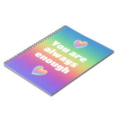 Du bist immer genug Regenbogenherzen Notizblock (Linke Seite)
