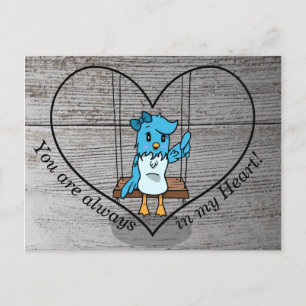 Du bist immer in meinem Herzen Bluebird Postkarte