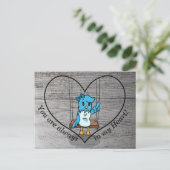 Du bist immer in meinem Herzen Bluebird Postkarte (Stehend Vorderseite)