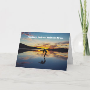 Du bist immer rückwärts für mich - Danke Karte
