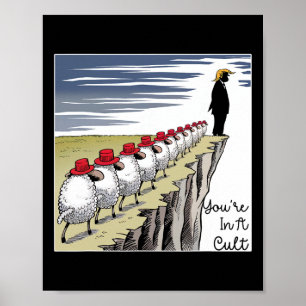 Du bist in einem Kult - Lustig Anti Trump Poster