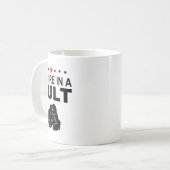 Du bist in einem Kult Zeichen Kaffeetasse (Vorderseite Links)