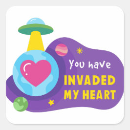 Du bist in mein Herz eingedrungen Quadratischer Aufkleber