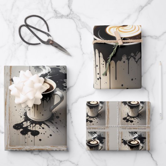 Du bist in meinem Kaffee Sahne Geschenkpapier Set (Vorderseite)