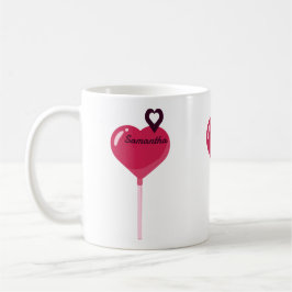 Du bist in meinem rosa Lollypop-Herz Personalisier Kaffeetasse