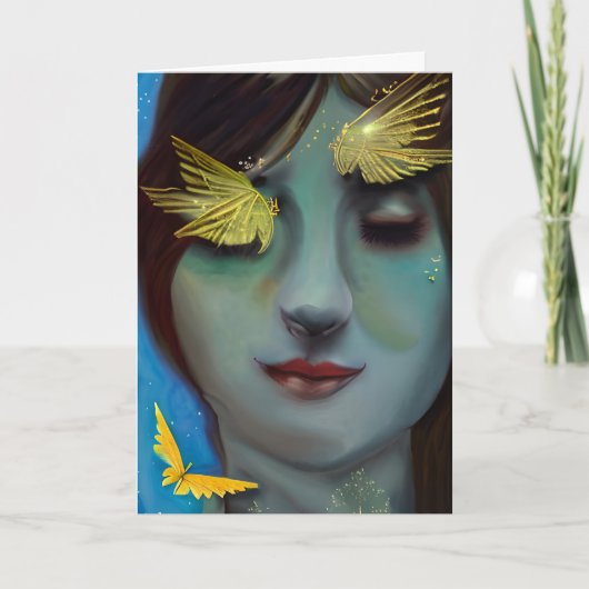 Du bist in meinen Gedanken | Hübsche Dame Karte (Vorderseite)