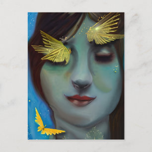 Du bist in meinen Gedanken   Hübsche Dame Postkarte