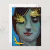 Du bist in meinen Gedanken | Hübsche Dame Postkarte (Vorne/Hinten)