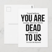 Du bist jetzt tot, Kollege FarewelL Postkarte (Vorne/Hinten)