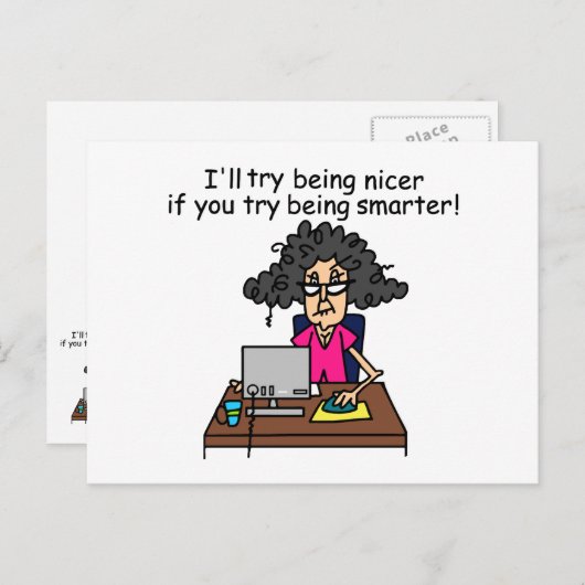 Du bist klüger, ich werde nackter sein postkarte (Vorne/Hinten)