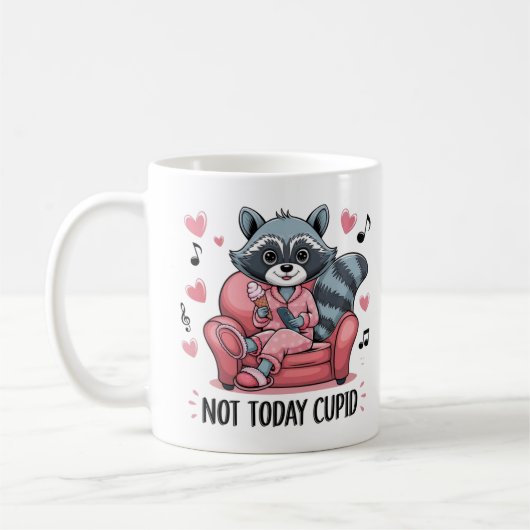 Du bist komisch, ich Behalt dir, Funny Raccoon und Kaffeetasse (Links)