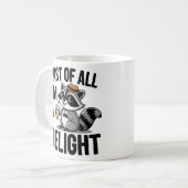 Du bist komisch, ich Behalt dir, Funny Raccoon und Kaffeetasse (Vorderseite Links)